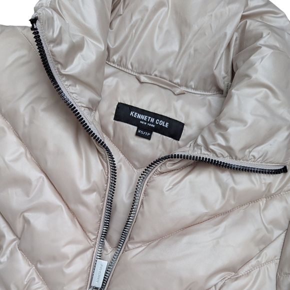 Kenneth Cole NWOT XS Puffer Jacket Quilted Champagne Beige Fall Winter Warm - Picture 5 of 6